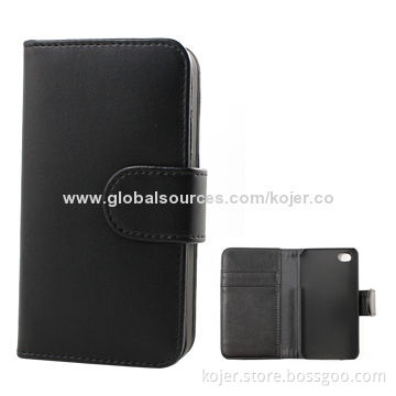 Leather Flip Mobile Phone Cases for iPhone 5, Foldable Holder Design